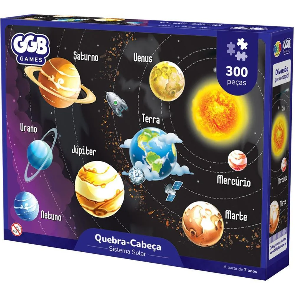 Quebra-Cabeca Cartonado Sistema Solar 300Pcs Ggb Plast - imagem 4