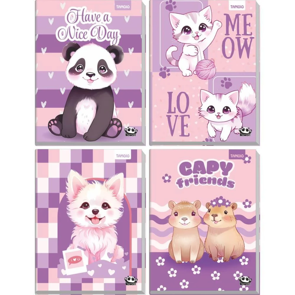 Caderno Brochura Pequeno Capa Dura Kawaii 96 Folhas Tamoio (Pct.c/04) - imagem 2