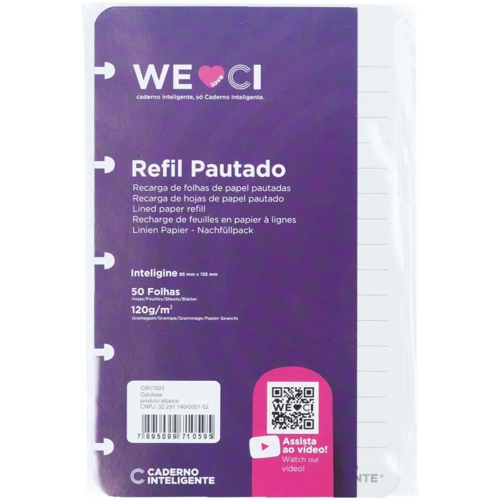 Caderno Inteligente Refil Inteligine Pautado 120G 50Fls Caderno Inteligente (Pacote) - imagem 3