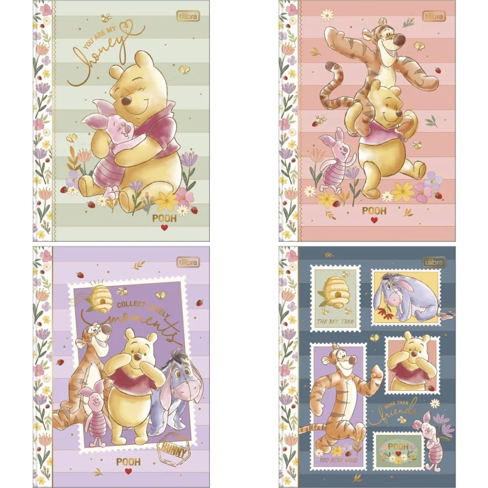 Caderno 01X1 Cp.dura Colegial Pooh 80Fls Decorado Cost 176X2 Tilibra (Pct.c/04) - imagem 4