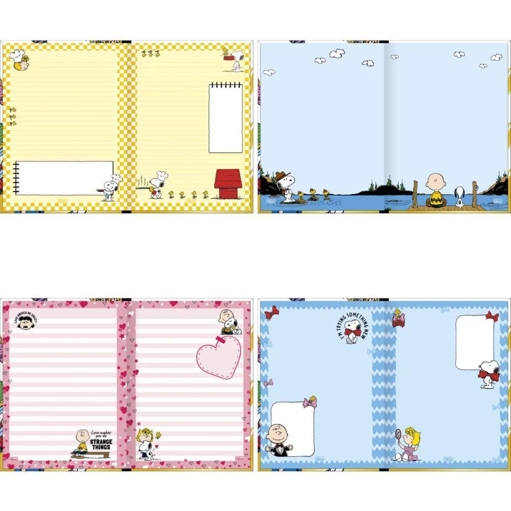 Caderno 01X1 Cp.dura Colegial Snoopy 80Fls Decorado Cost 176 Tilibra (Pct.c/04) - imagem 3