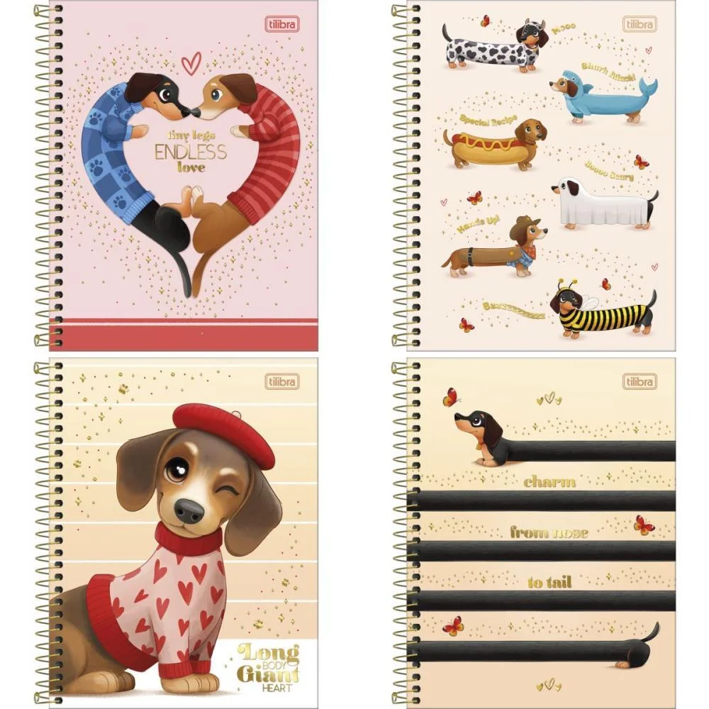Caderno 01X1 Cp.dura Colegial Brownie Dog 60Fls 177X240Mm Tilibra (Pct.c/04) - imagem 2