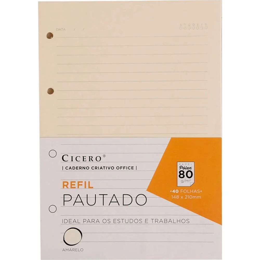 Caderno Criativo Refil Pautado 40F 80G 148X210M Cicero (Pacote) - imagem 2