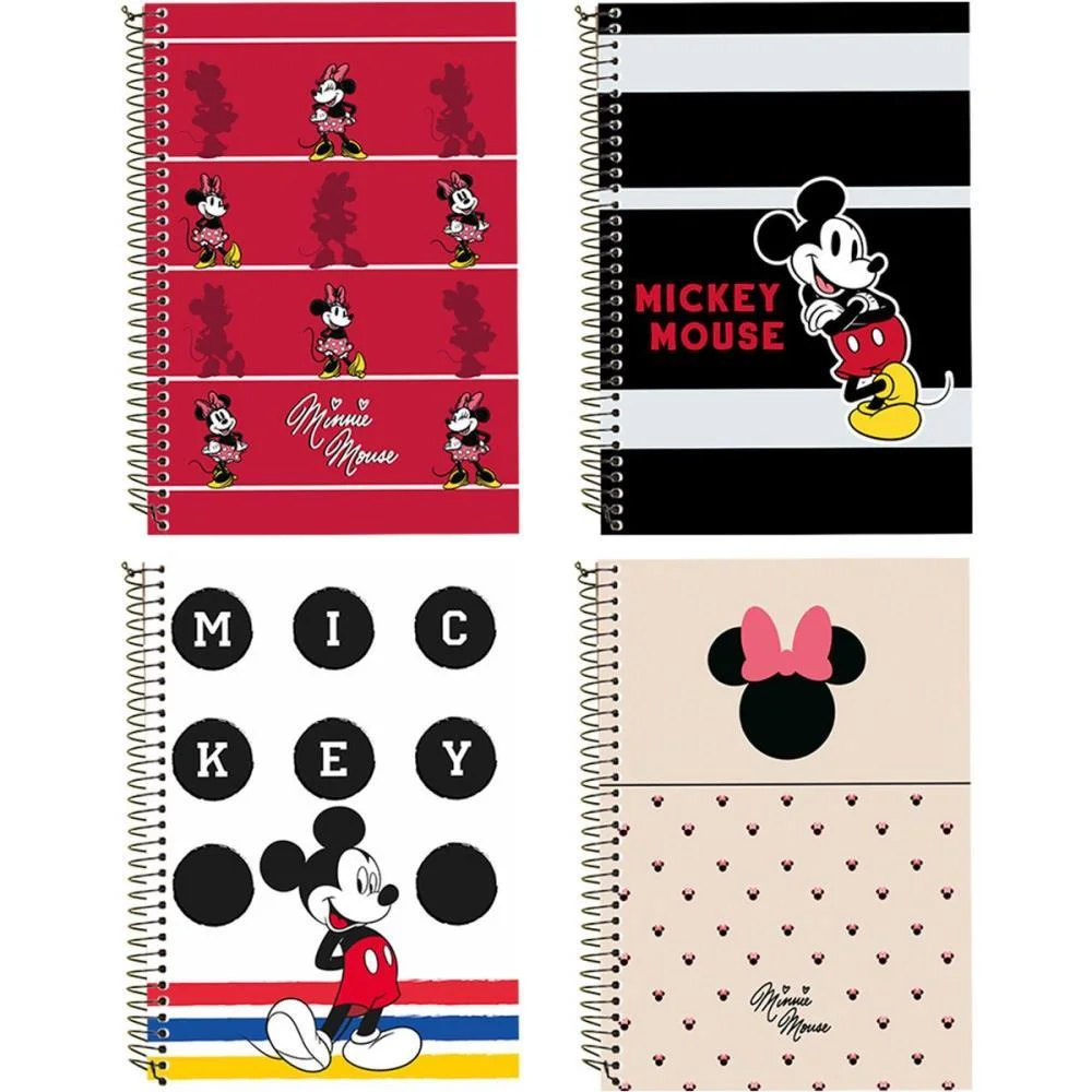 Caderno 10X1 Capa Dura Mickey E Minnie 160Fls Culturama (Pct.c/03) - imagem 2