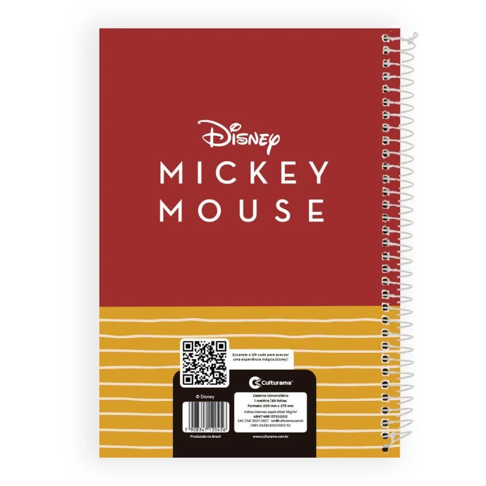 Caderno 01X1 Capa Dura Mickey E Minnie 80Fls Culturama (Pct.c/04) - imagem 4