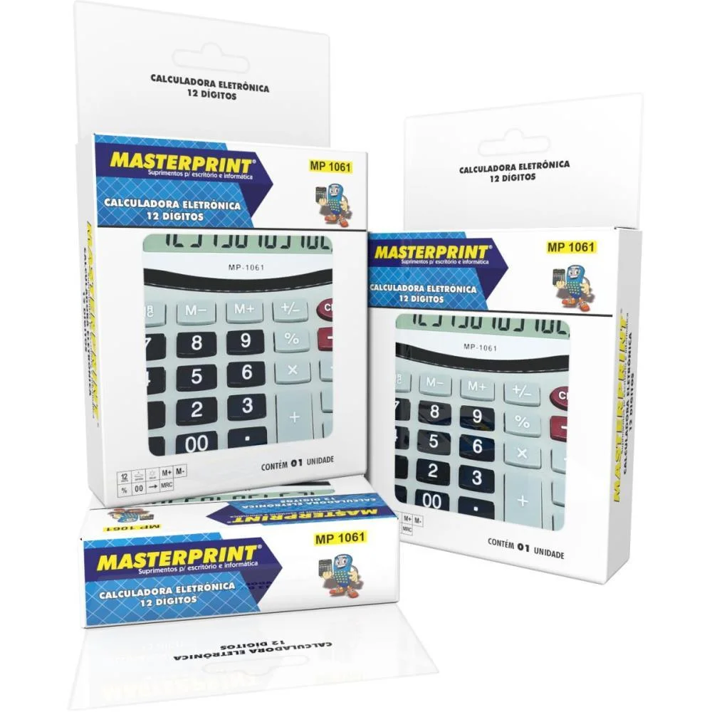 Calculadora De Mesa 12 Dig. Mp 1061 Cinza Masterprint - imagem 3