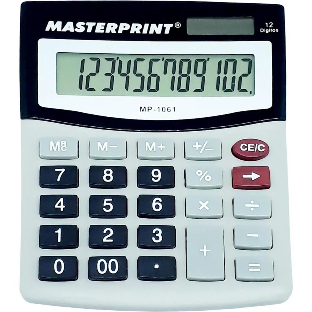 Calculadora De Mesa 12 Dig. Mp 1061 Cinza Masterprint - imagem 4
