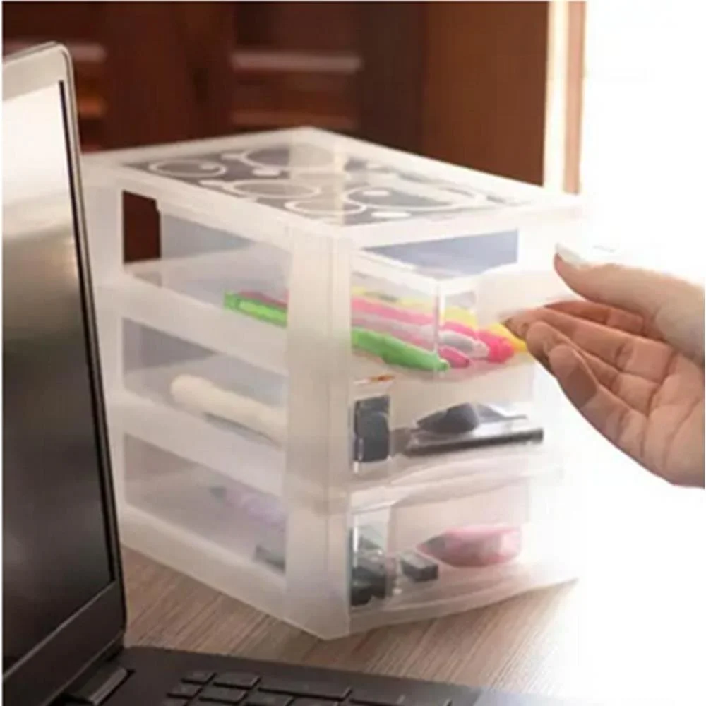 Gaveteiro Cristal Plastico Medio 3Gvts Ordene - imagem 5