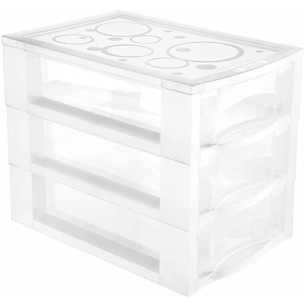 Gaveteiro Cristal Plastico Medio 3Gvts Ordene - imagem 8