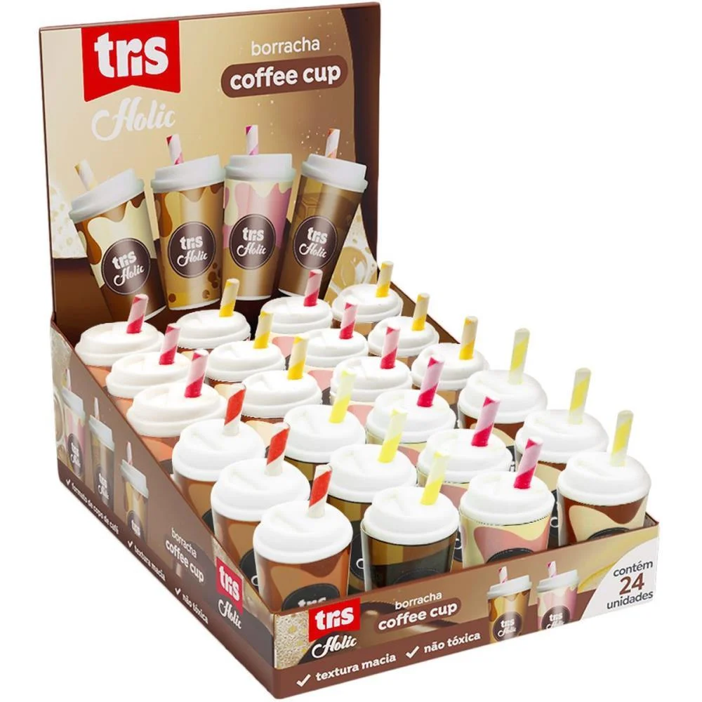 Borracha Decorada Tris Coffee Cup 4 Modelos Summit C/ 24 Unidades - imagem 3