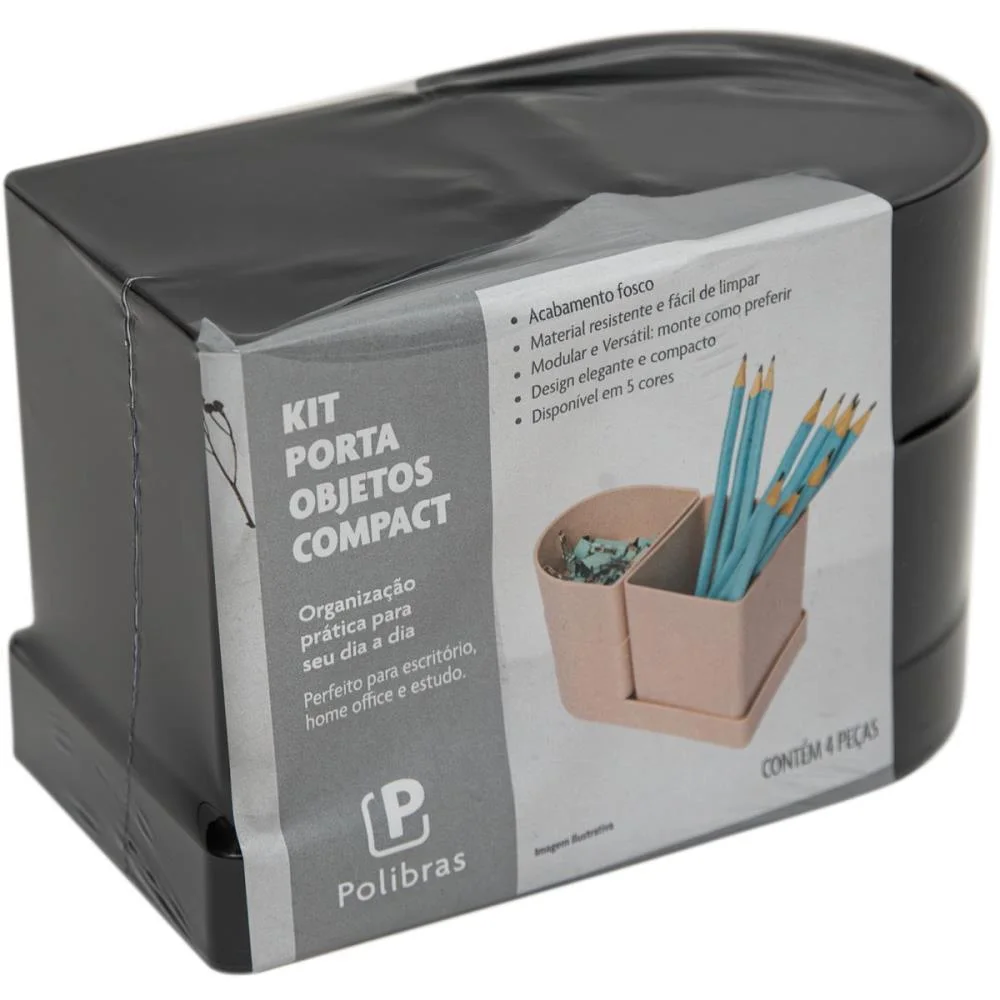 Acessorio Para Mesa Organizador Compact Fume 4 Pec Polibras (Kit) - imagem 6