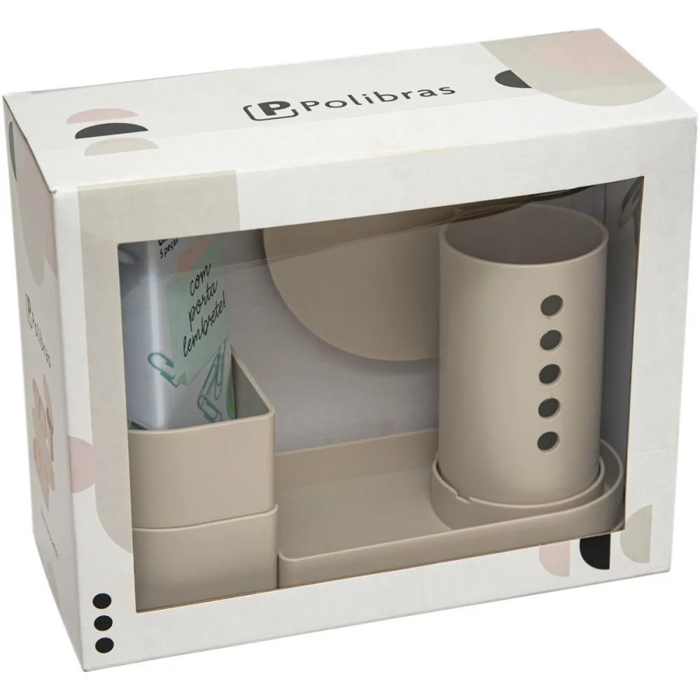 Acessorio Para Mesa Organizador Collage Rosa Antig Polibras (Kit) - imagem 5