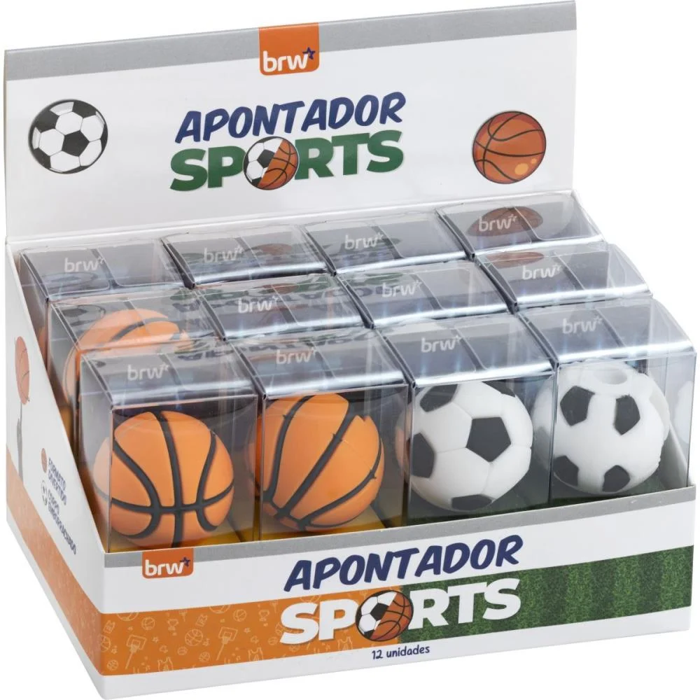 Apontador Sem Deposito Sports Plastico (S) Brw C/ 12 Unidades - imagem 3