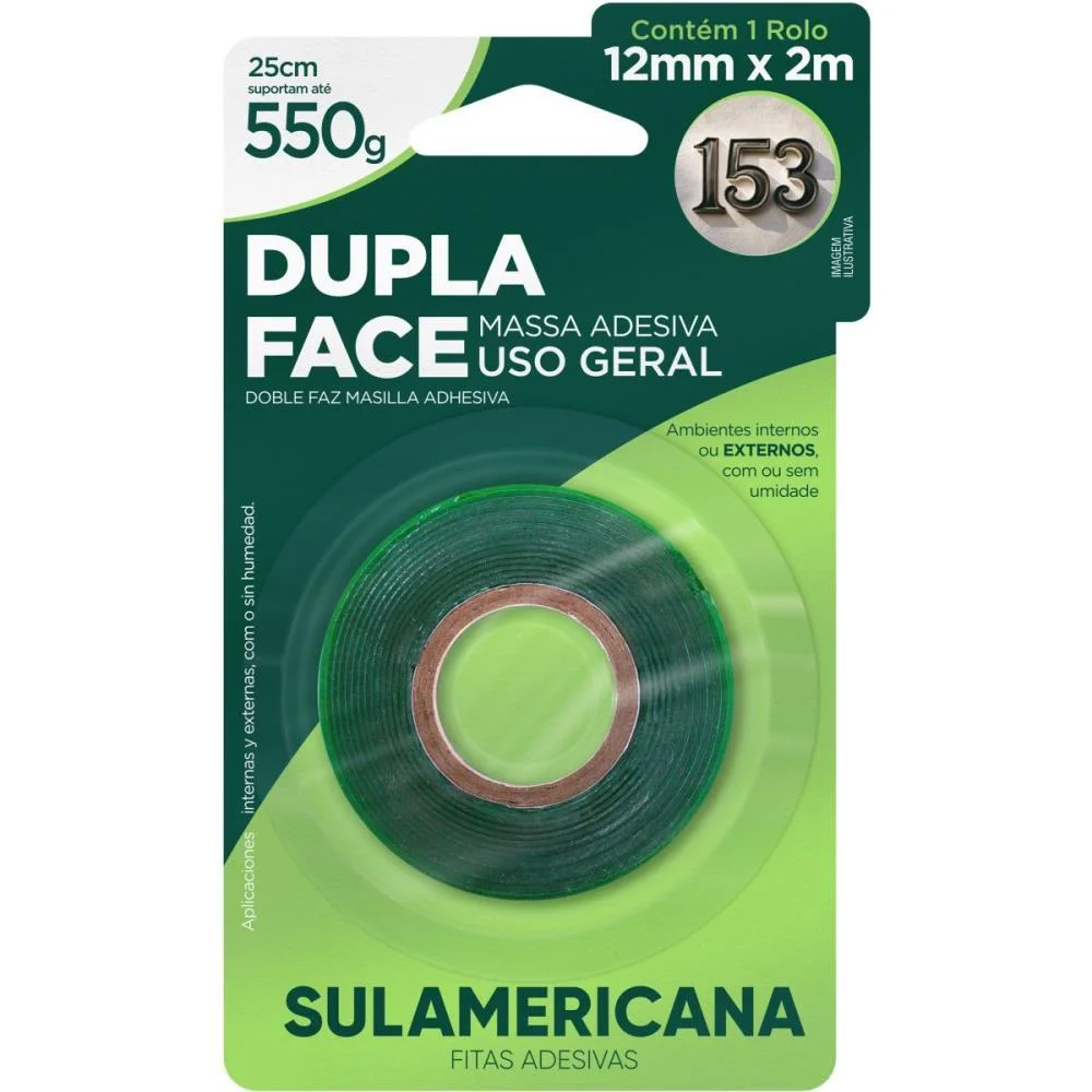 Fita Dupla Face Massa Acrilica 12Mmx2M Sulamericana - imagem 4