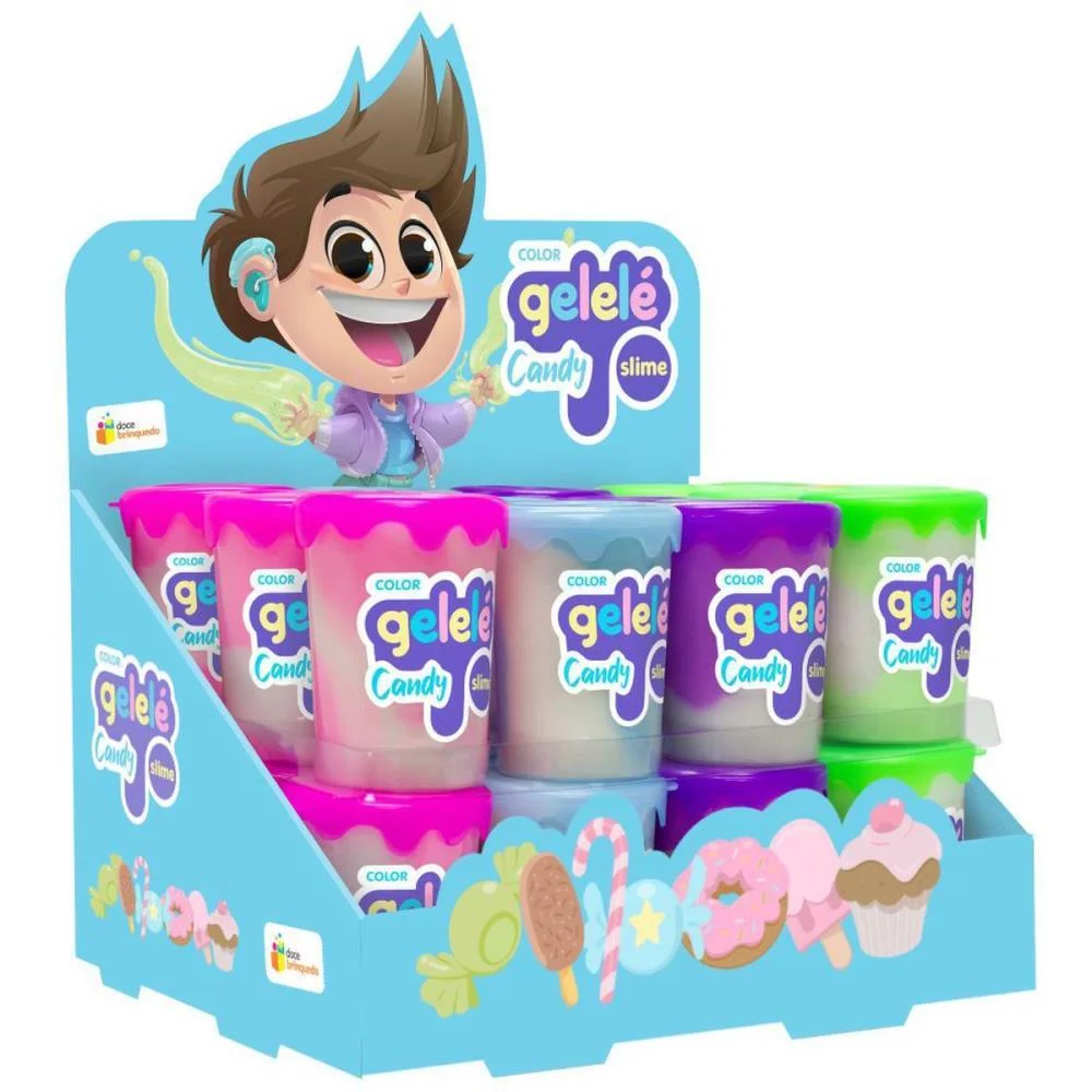 Slime Gelele Candy Color 180G Doce Brinquedo C/ 24 Unidades - imagem 2