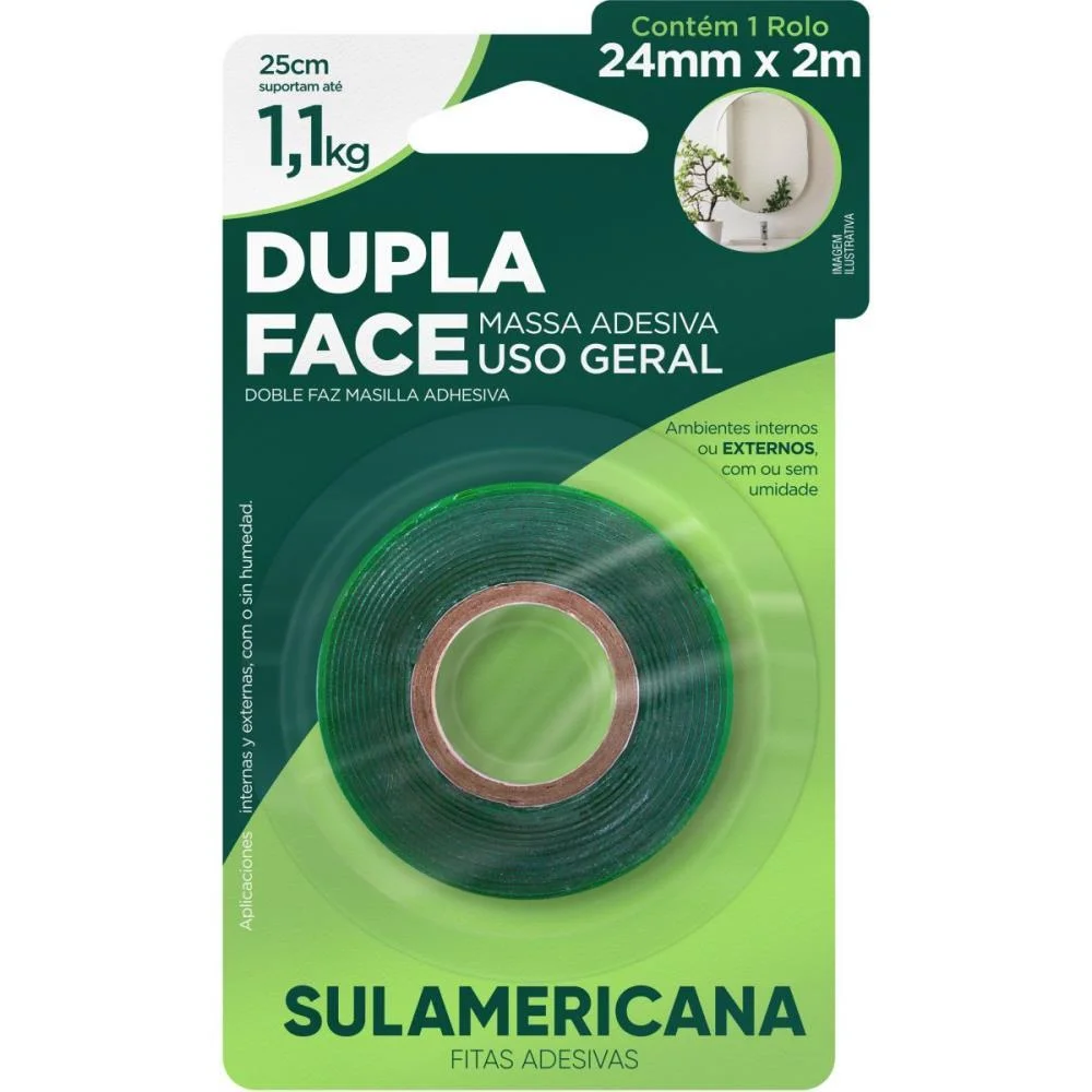 Fita Dupla Face Massa Acrilica 24Mmx2M. Sulamericana - imagem 4