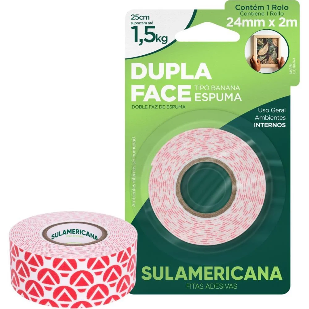 Fita Dupla Face Espuma 24Mmx2M. Sulamericana - imagem 2