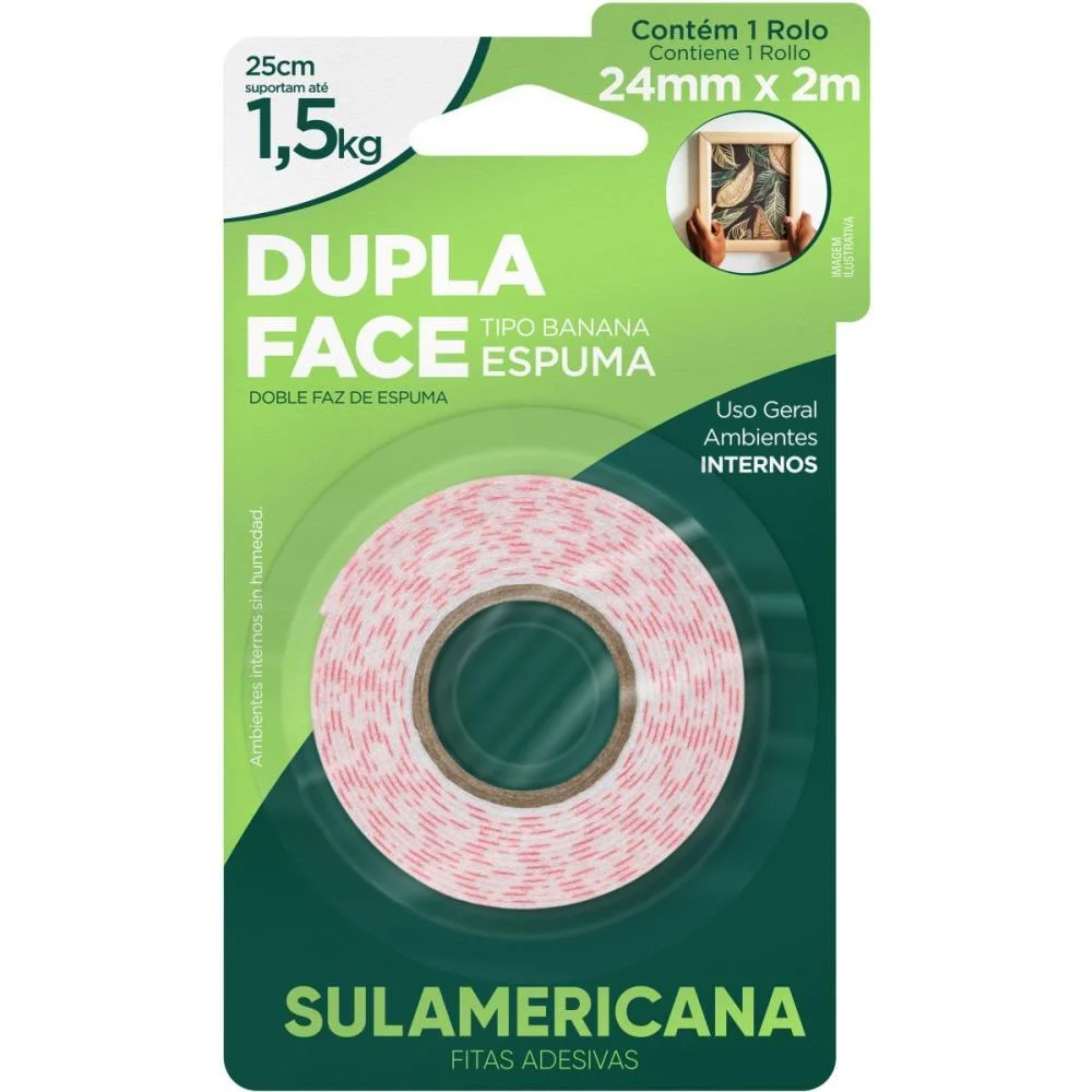 Fita Dupla Face Espuma 24Mmx2M. Sulamericana - imagem 4