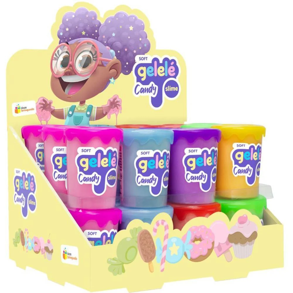 Slime Gelele Candy Soft 180G Doce Brinquedo C/ 24 Unidades - imagem 2