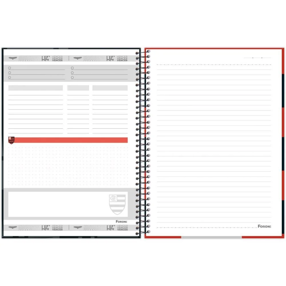 Caderno Espiral Pequeno Capa Dura Flamengo 80Fls Foroni (Pct.c/05) - imagem 9