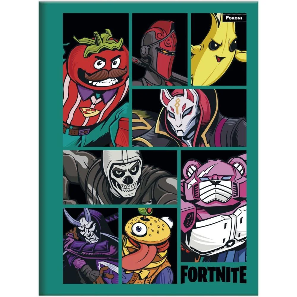 Caderno Brochura Pequeno Capa Dura Fortnite 80Fls Foroni (Pct.c/05) - imagem 2