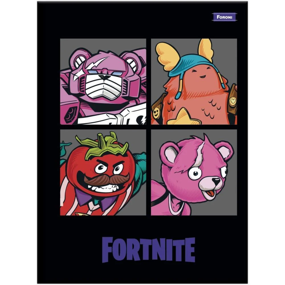 Caderno Brochura Pequeno Capa Dura Fortnite 80Fls Foroni (Pct.c/05) - imagem 5