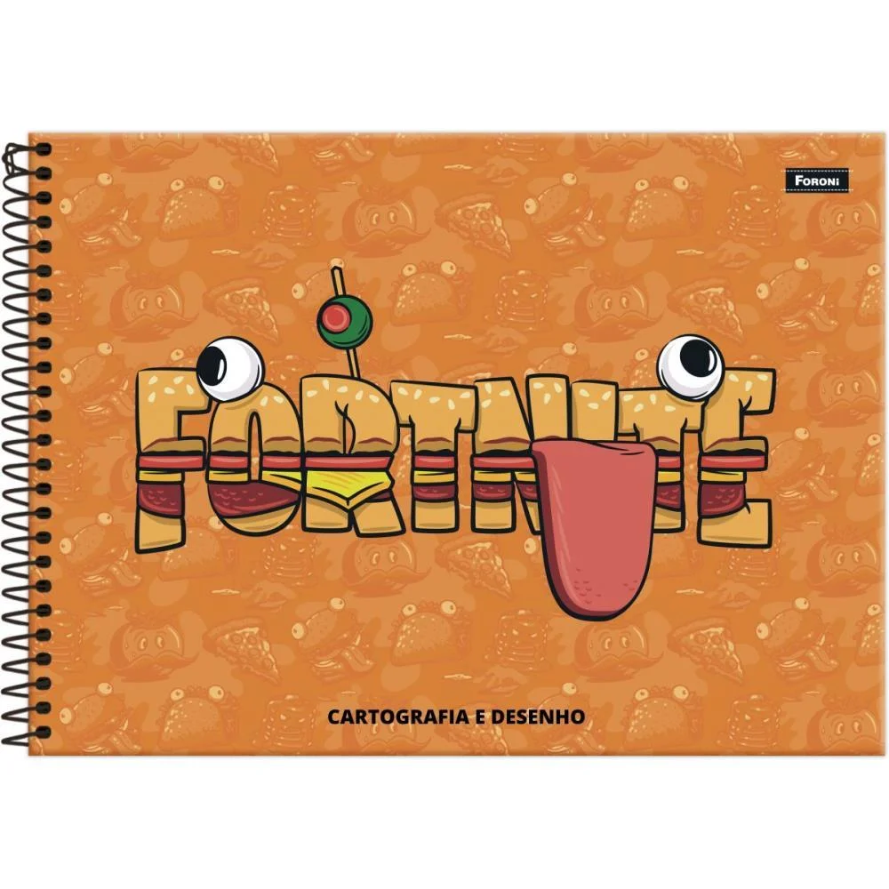 Caderno Desenho Univ Capa Dura Fortnite 80Fls Foroni (Pct.c/05) - imagem 3