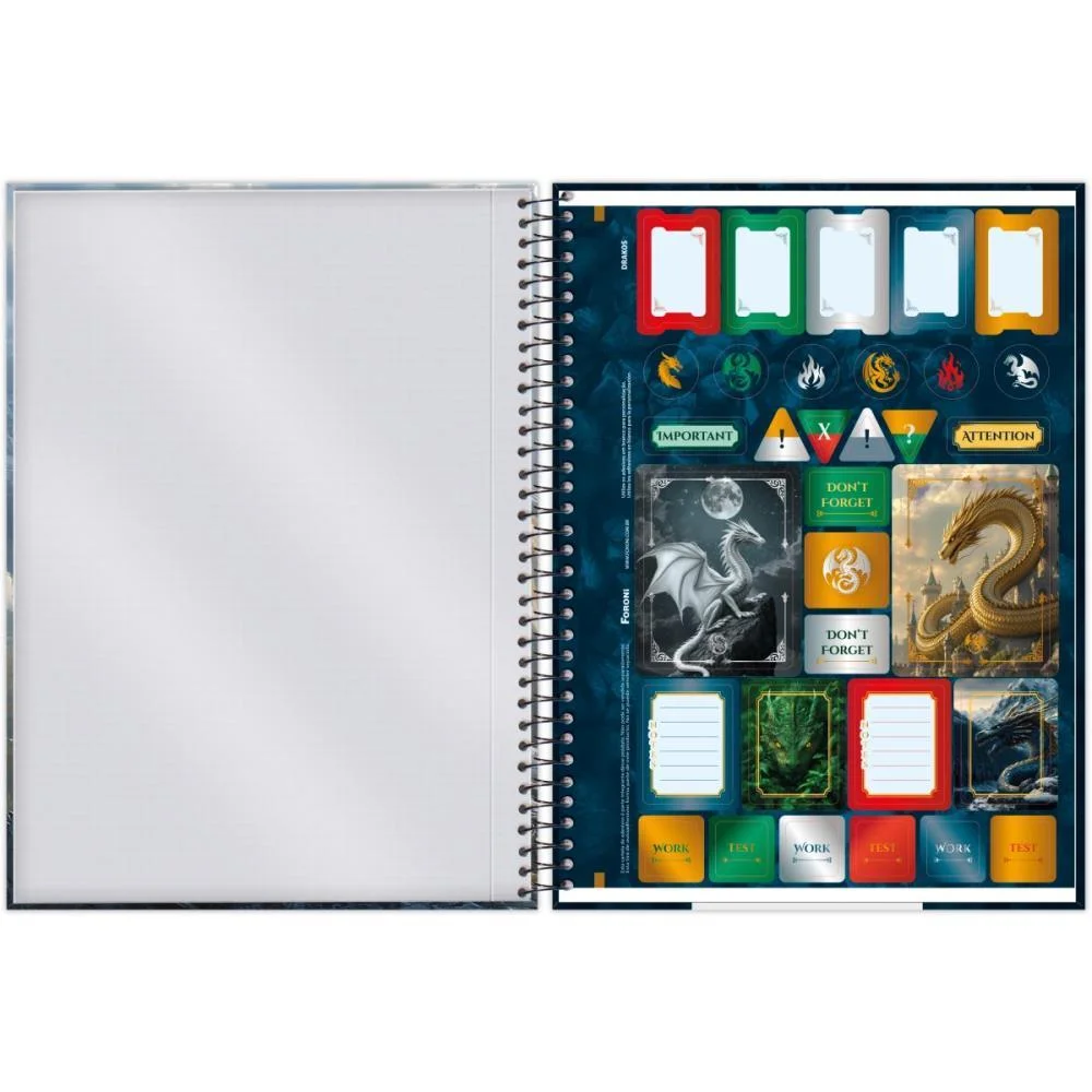 Caderno 01X1 Capa Dura Drakos 80Fls Foroni (Pct.c/04) - imagem 7
