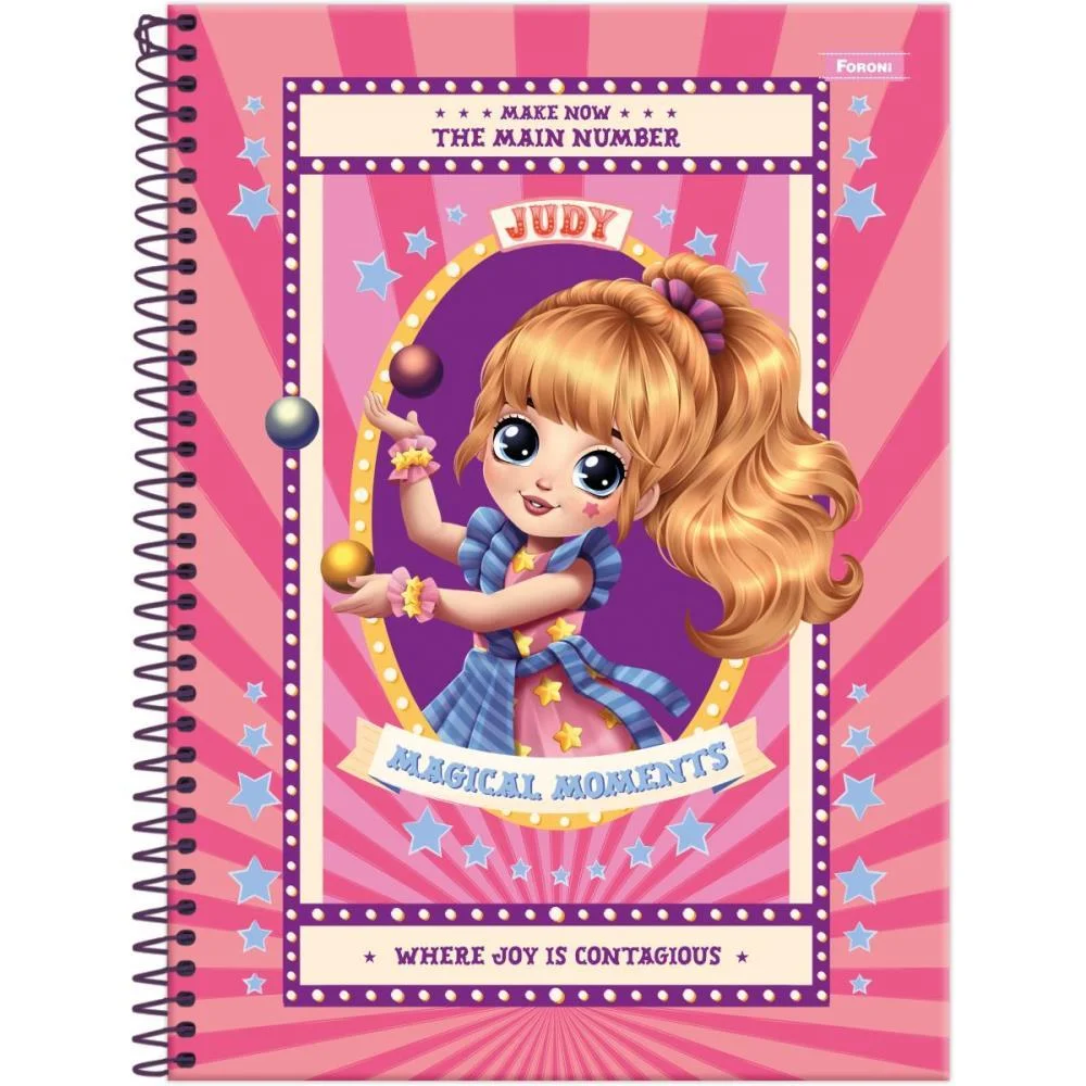 Caderno Espiral Pequeno Capa Dura Judy 80Fls Foroni (Pct.c/05) - imagem 2