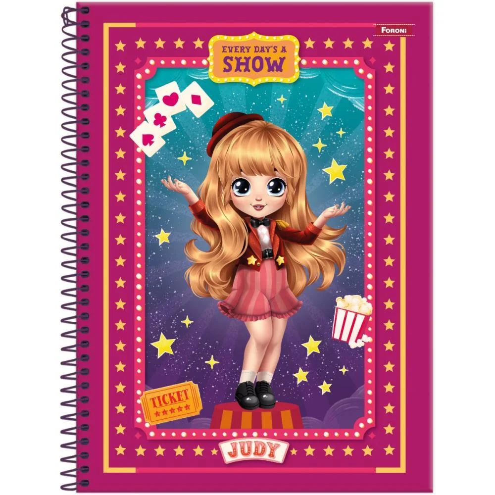 Caderno Espiral Pequeno Capa Dura Judy 80Fls Foroni (Pct.c/05) - imagem 3