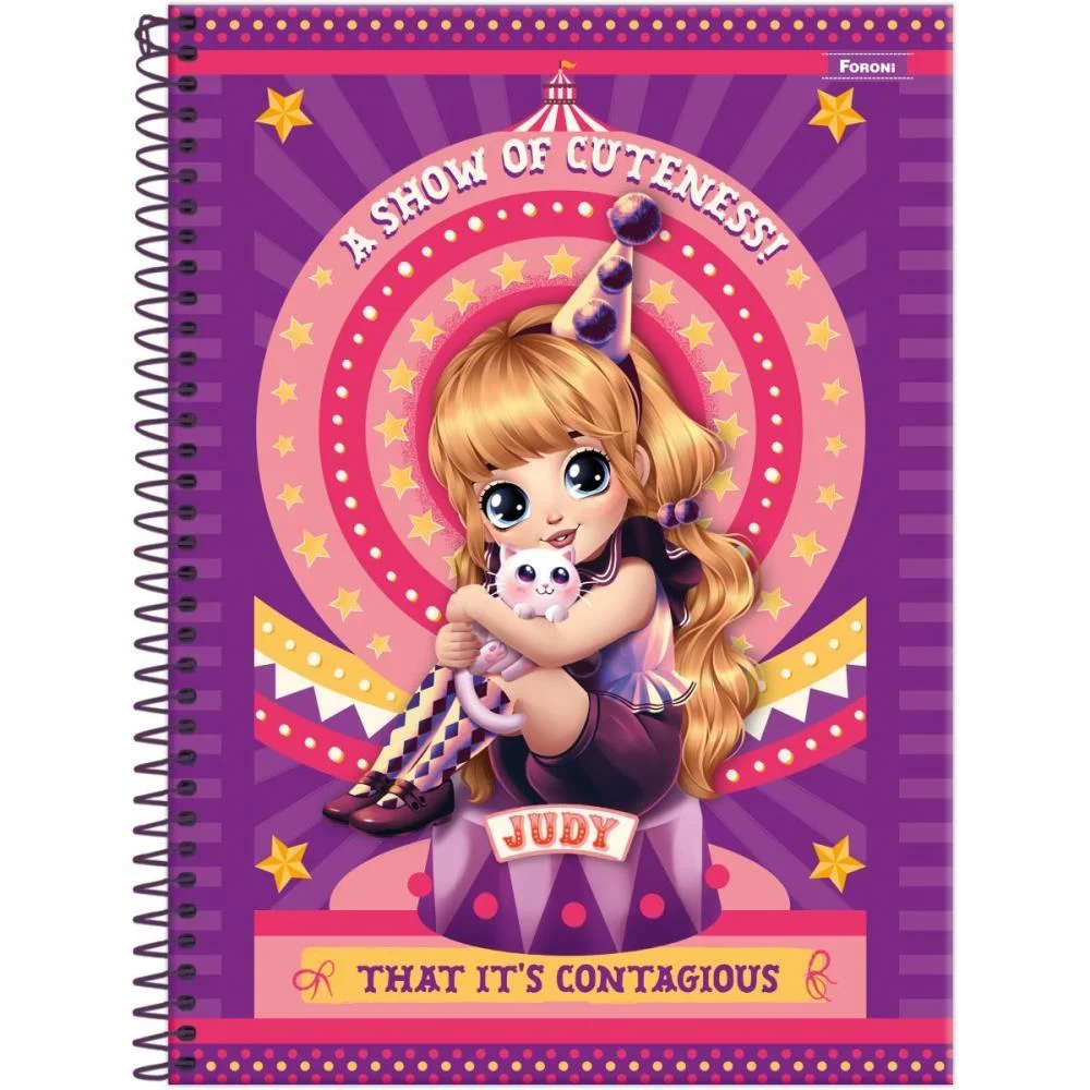 Caderno Espiral Pequeno Capa Dura Judy 80Fls Foroni (Pct.c/05) - imagem 4