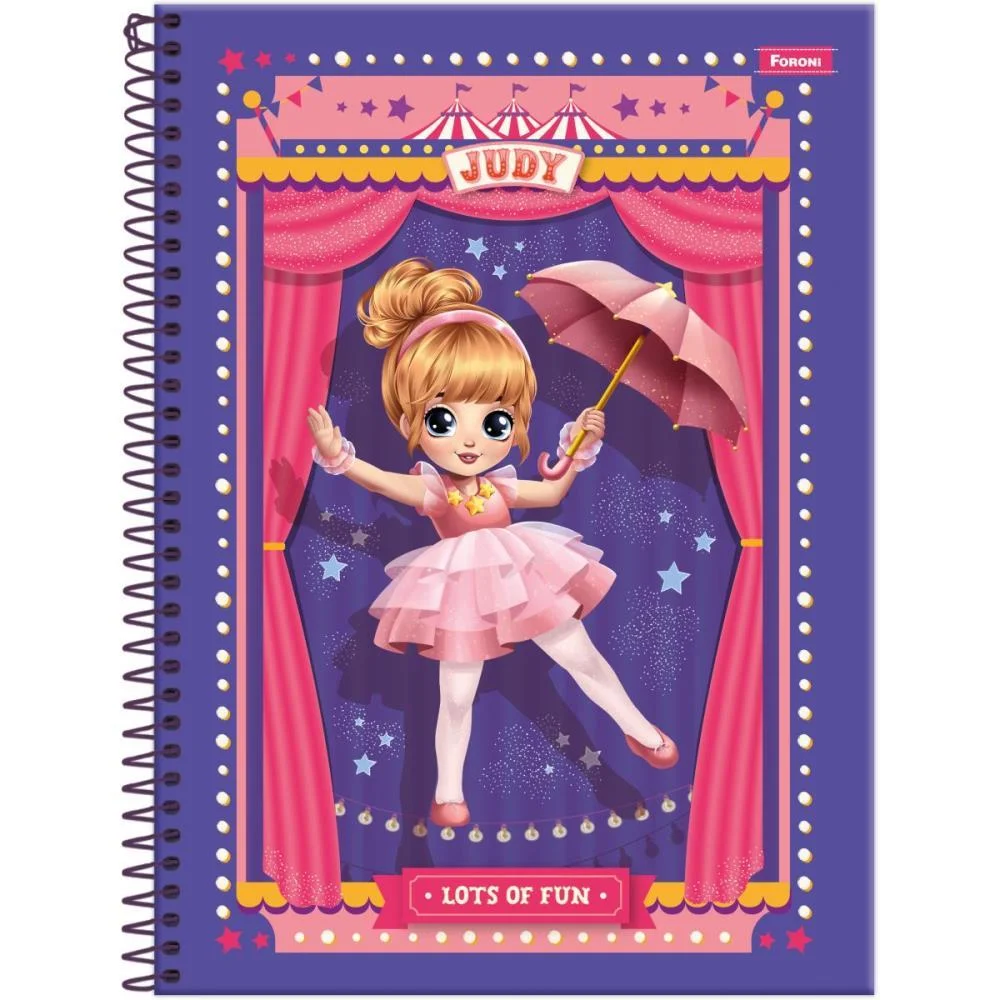 Caderno Espiral Pequeno Capa Dura Judy 80Fls Foroni (Pct.c/05) - imagem 5