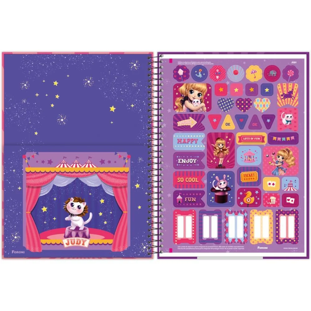Caderno Espiral Pequeno Capa Dura Judy 80Fls Foroni (Pct.c/05) - imagem 7