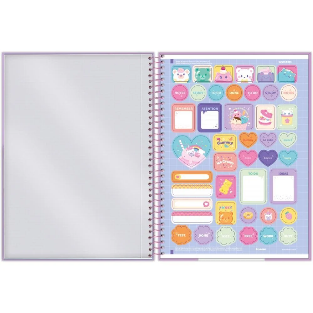 Caderno 01X1 Capa Dura Sugar Rush 80F Foroni (Pct.c/04) - imagem 7