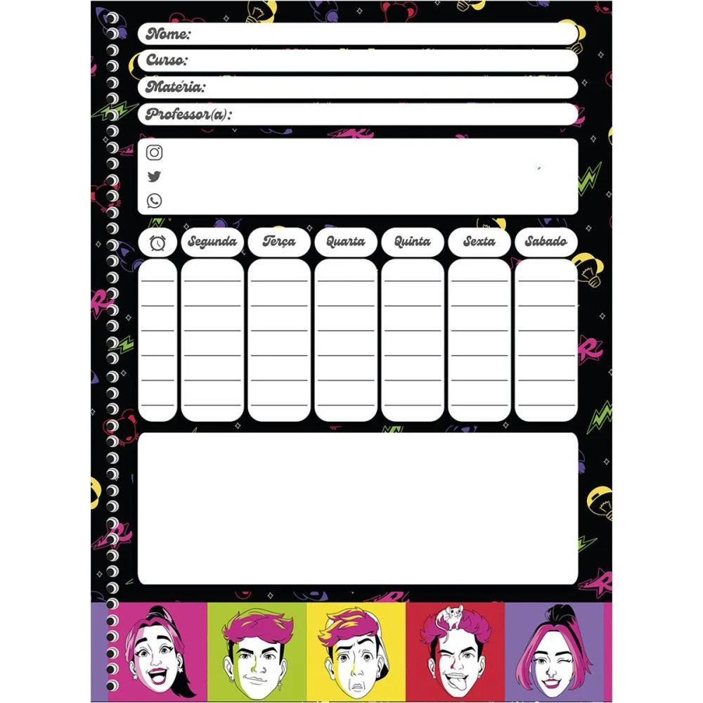 Caderno 01X1 Capa Dura Dos Rosa 80F Animativa (Pct.c/04) - imagem 5