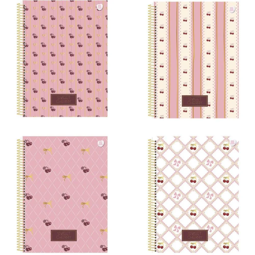 Caderno 10X1 Capa Dura Sweet Cherry 160F Animativa (Pct.c/04) - imagem 2