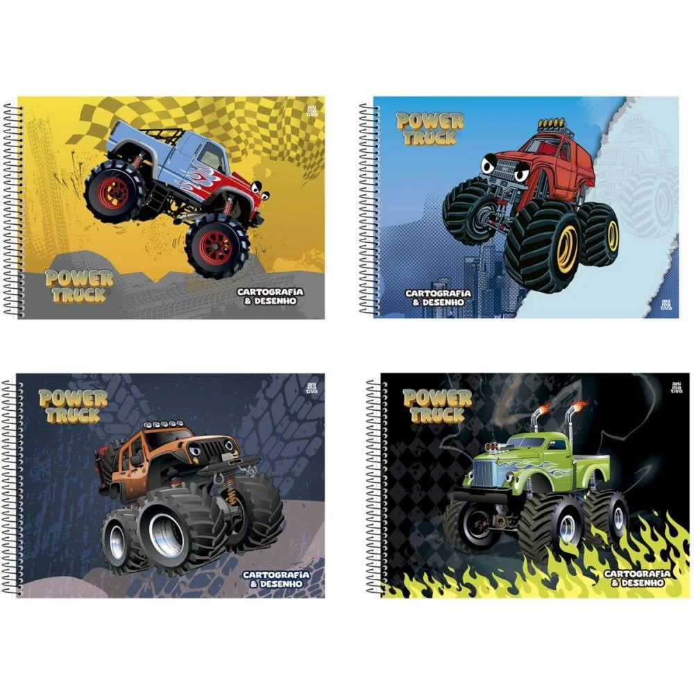 Caderno Desenho Univ Capa Dura Power Truck 60F Animativa (Pct.c/05) - imagem 2