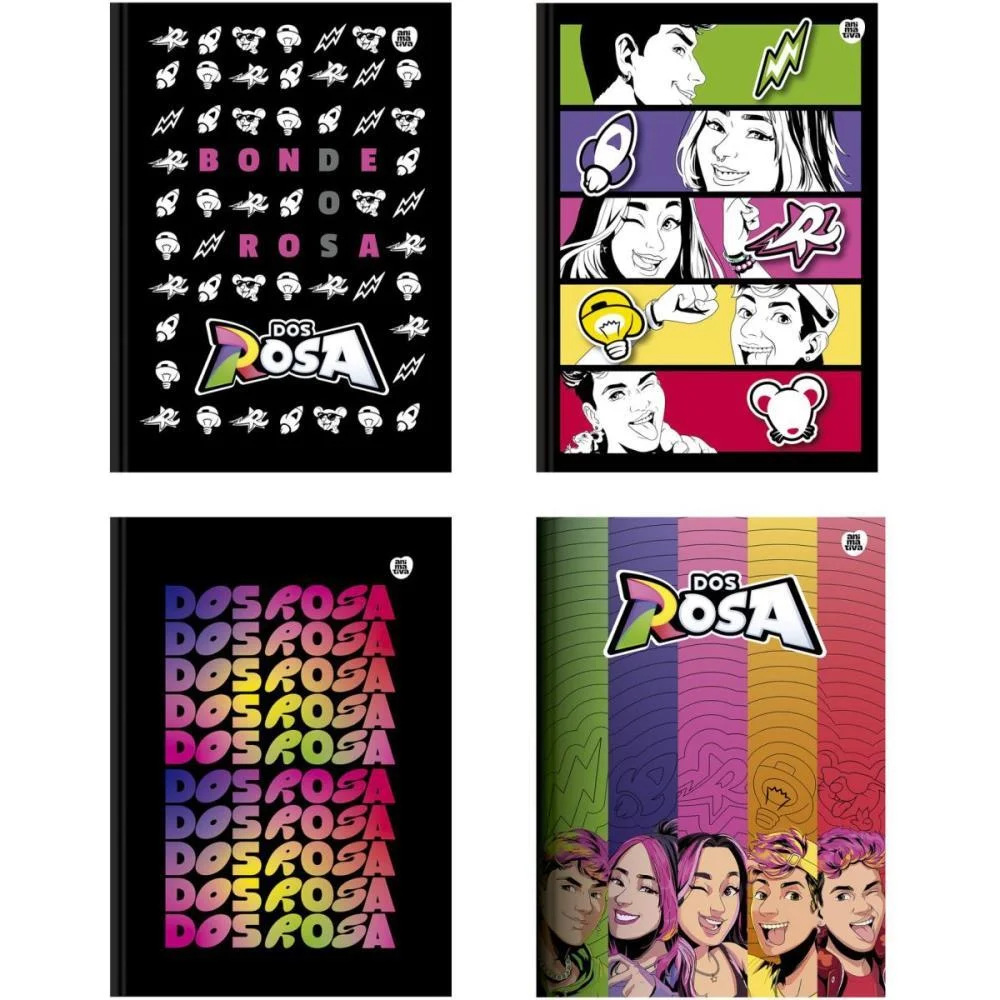 Caderno Brochurao Capa Dura Dos Rosa 80F Animativa (Pct.c/05) - imagem 2