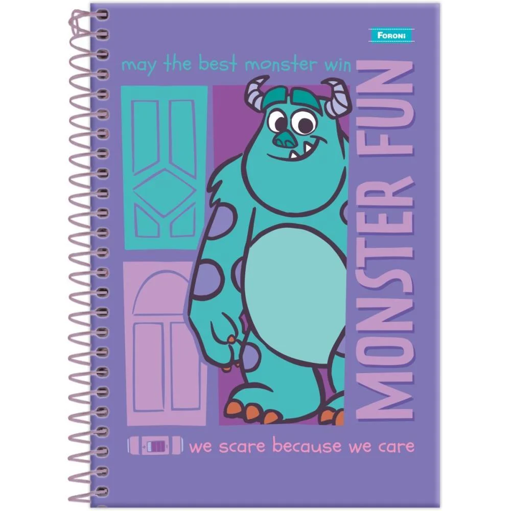 Caderno Espiral Pequeno Capa Dura Monstros S. A. 80F Foroni (Pct.c/05) - imagem 4
