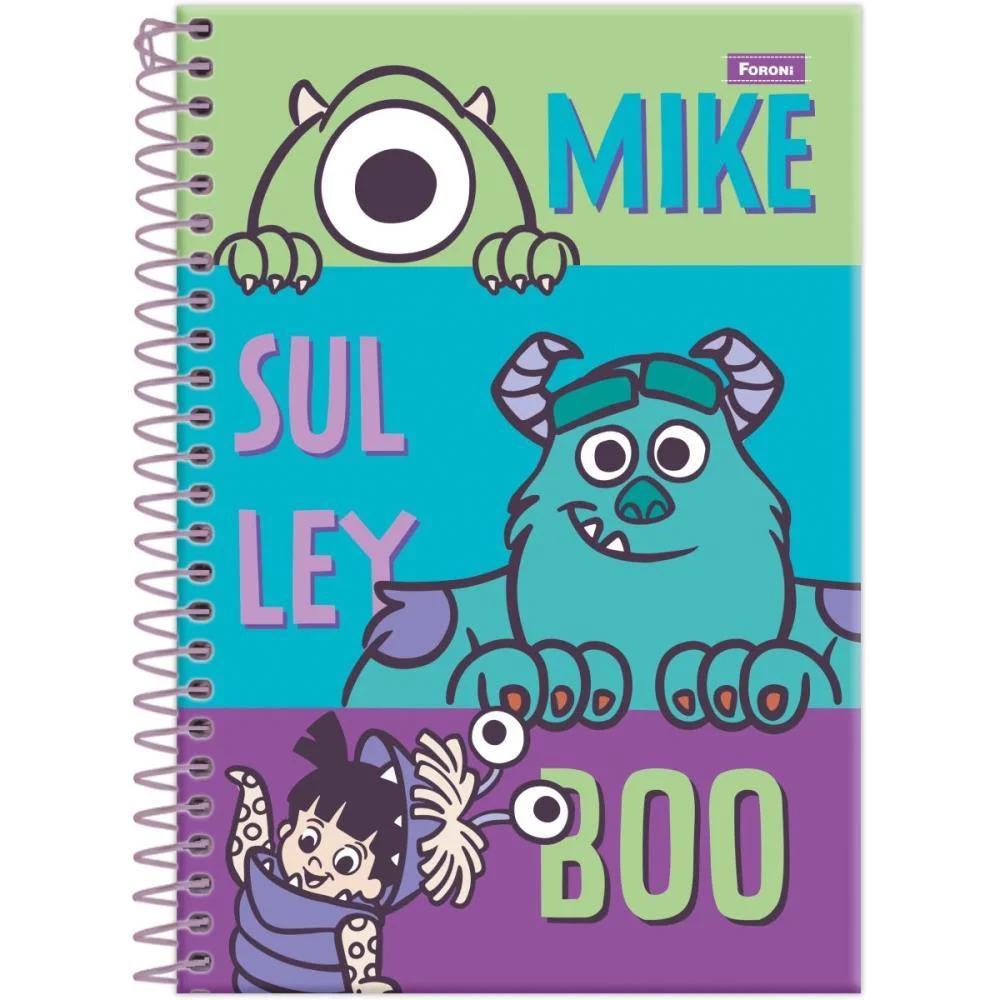 Caderno Espiral Pequeno Capa Dura Monstros S. A. 80F Foroni (Pct.c/05) - imagem 5
