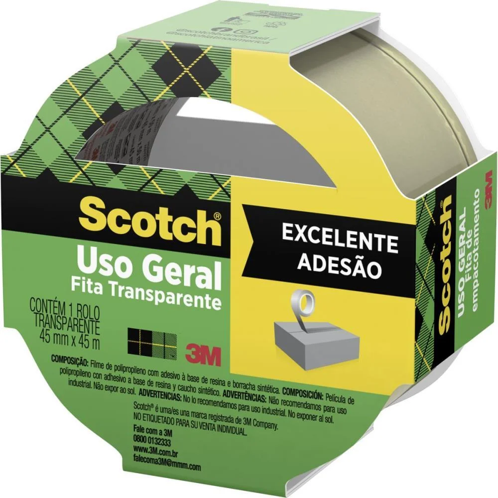Fita Para Empacotamento Scotch 5802 Transp. 45Mmx45M. 3M - imagem 7