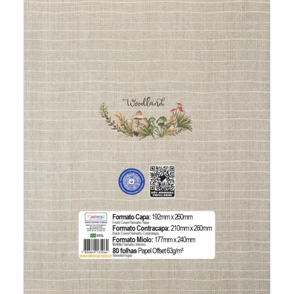 Caderno Argolado Woodland C/Elast 4Cap.incl.80F Cadersil - imagem 24