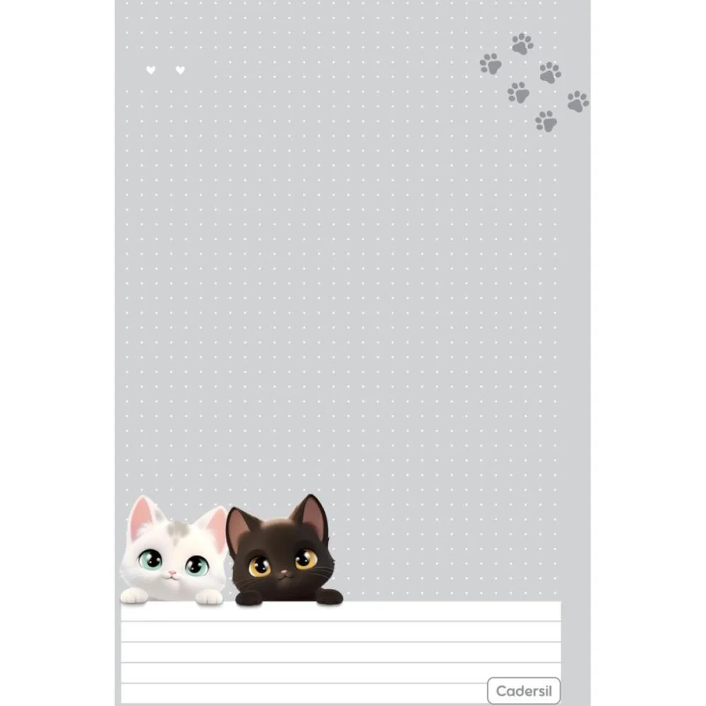 Caderno Argolado Cute Cat C/Elast 4Cap.incl.80F Cadersil - imagem 14