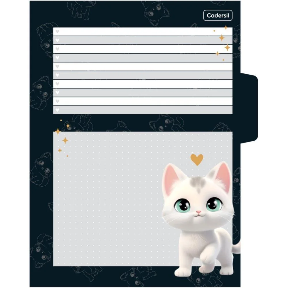 Caderno Argolado Cute Cat C/Elast 4Cap.incl.80F Cadersil - imagem 20