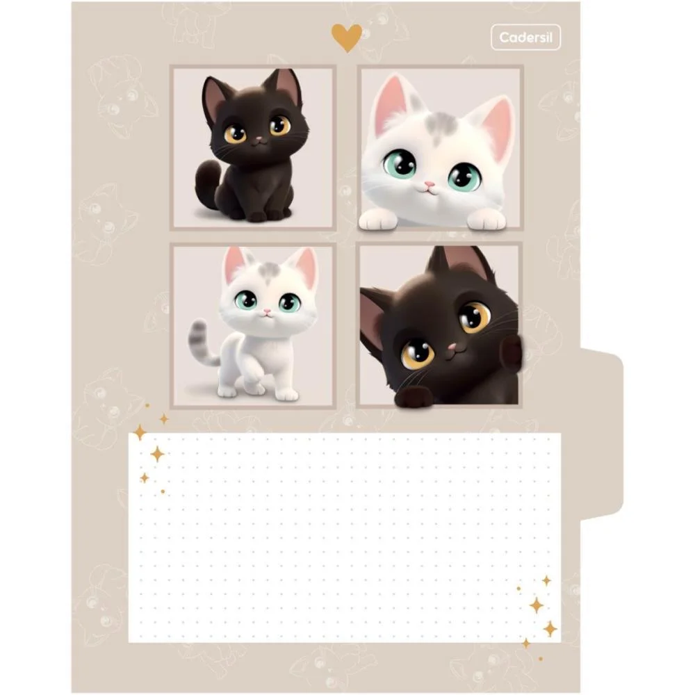 Caderno Argolado Cute Cat C/Elast 4Cap.incl.80F Cadersil - imagem 21