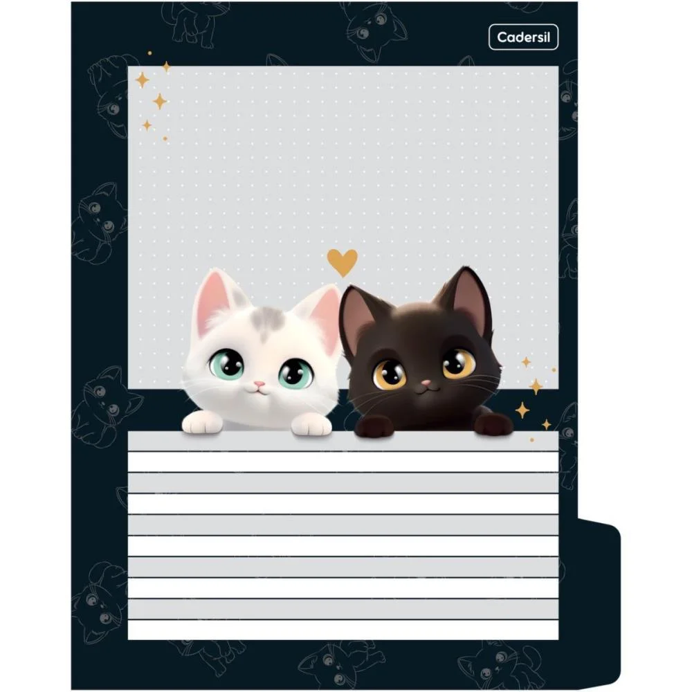 Caderno Argolado Cute Cat C/Elast 4Cap.incl.80F Cadersil - imagem 22