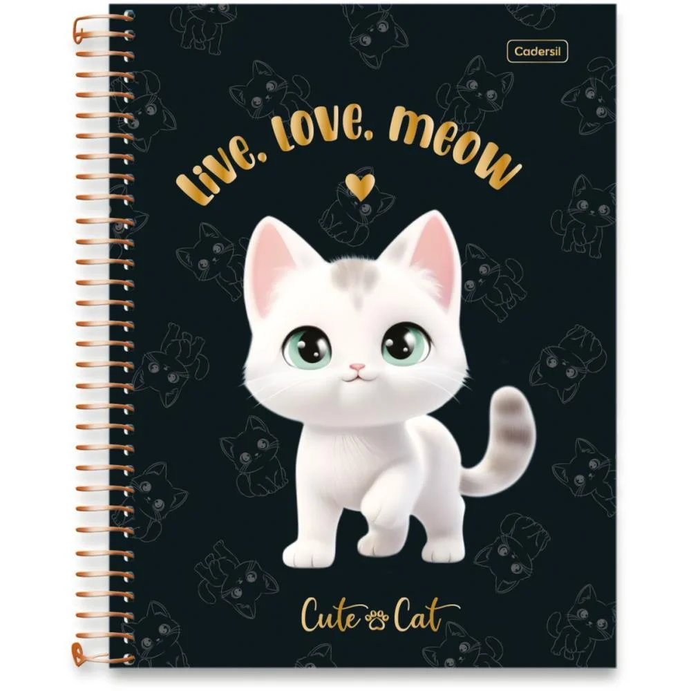 Caderno 01X1 Capa Dura Cute Cat 80Fls Cadersil (Pct.c/04) - imagem 4