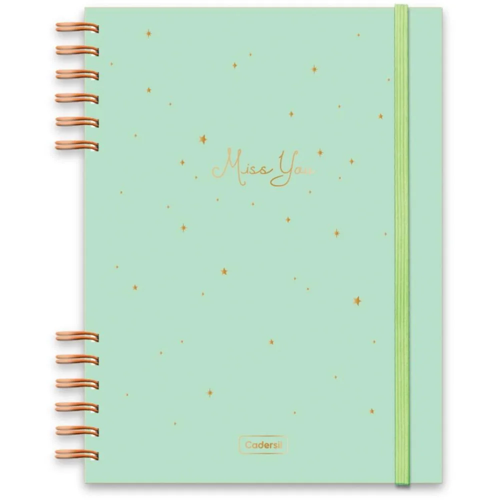 Caderno 01X1 Cp.dura Colegial Miss You C/Elas E Wire-O 80F(S Cadersil - imagem 3