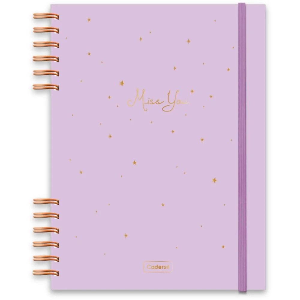 Caderno 01X1 Cp.dura Colegial Miss You C/Elas E Wire-O 80F(S Cadersil - imagem 10