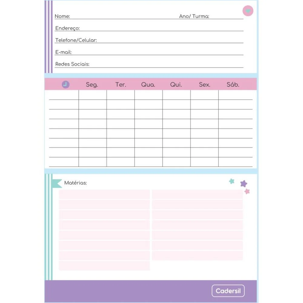 Caderno 01X1 Cp.dura Colegial Daydream C/4 Divisorias 80Fl(S Cadersil - imagem 7